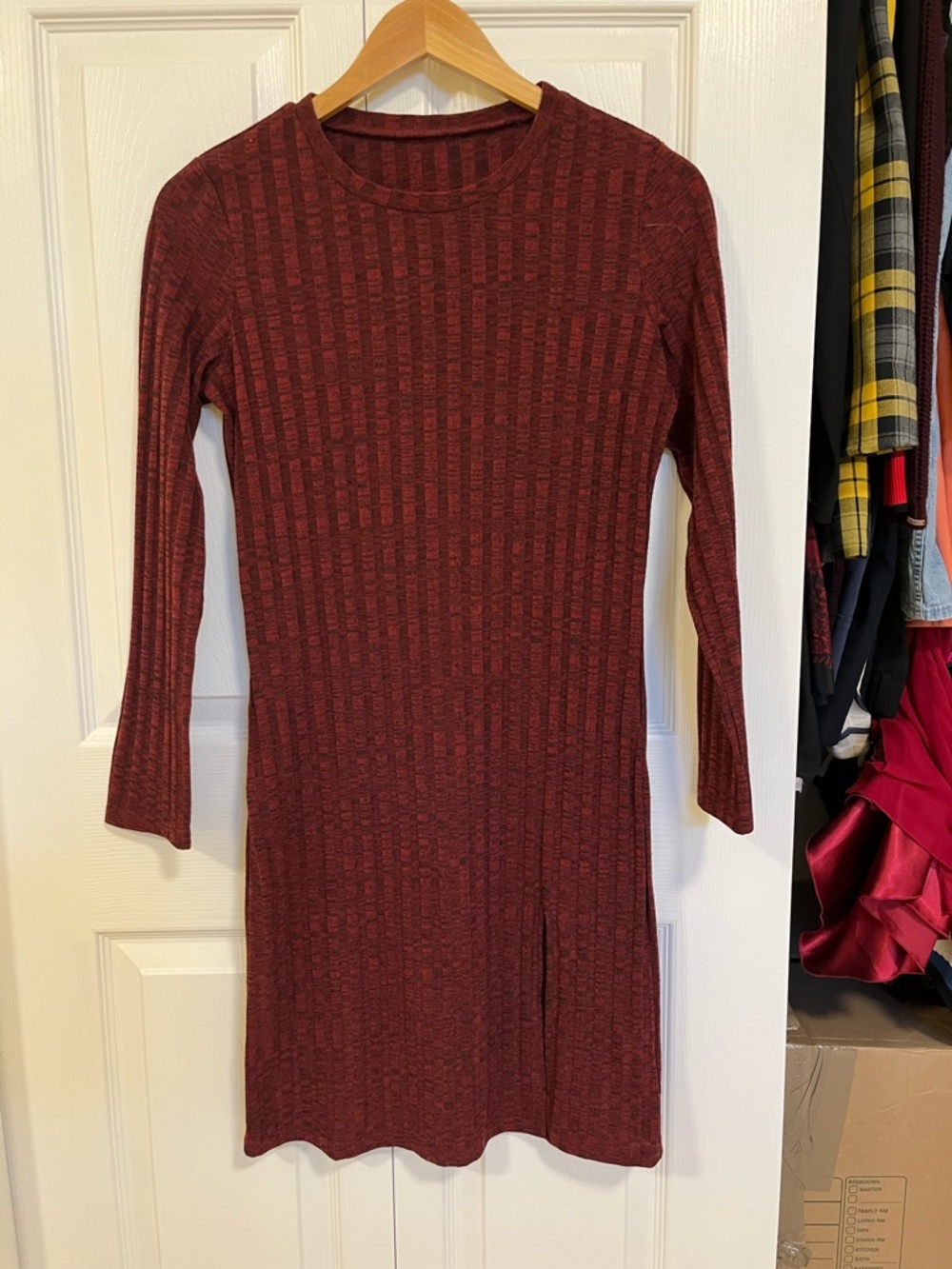 Ribbed Knit Top in Berry Marl